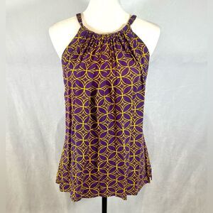 Escapada purple and gold suspended neck tank top size medium